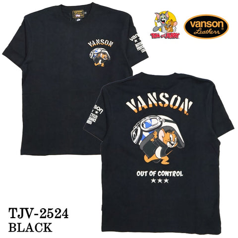 VANSON×TOM&JERRY TEE バンソン トム＆ジェリー 天竺 半袖Tシャツ tjv-2524