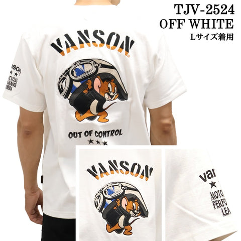 VANSON×TOM&JERRY TEE バンソン トム＆ジェリー 天竺 半袖Tシャツ tjv-2524