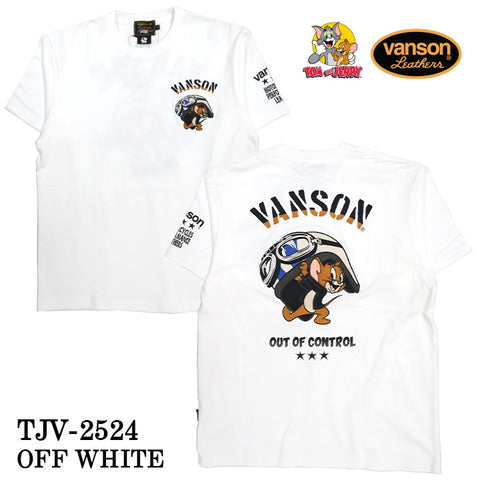 VANSON×TOM&JERRY TEE バンソン トム＆ジェリー 天竺 半袖Tシャツ tjv-2524
