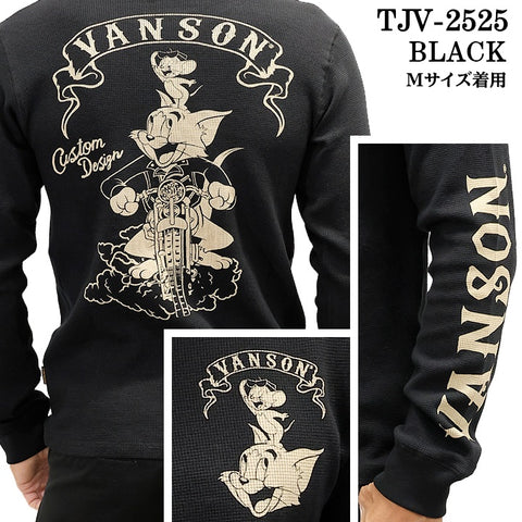 VANSON×TOM&JERRY TEE L/S T-SHIRT THERMAL バンソン トムジェリ コラボ ロンTEE サーマル 長袖Tシャツ tjv-2525