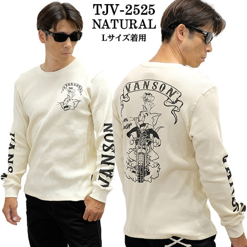 VANSON×TOM&JERRY TEE L/S T-SHIRT THERMAL バンソン トムジェリ コラボ ロンTEE サーマル 長袖Tシャツ tjv-2525