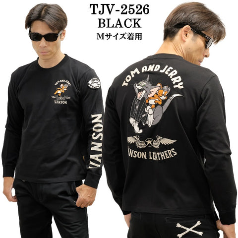 VANSON×TOM&JERRY TEE L/S T-SHIRT バンソン トムジェリ コラボ ロンTEE 天竺 長袖Tシャツ tjv-2526
