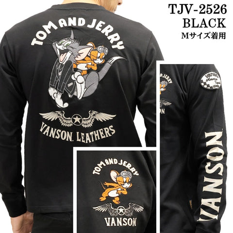 VANSON×TOM&JERRY TEE L/S T-SHIRT バンソン トムジェリ コラボ ロンTEE 天竺 長袖Tシャツ tjv-2526