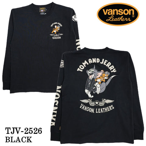 VANSON×TOM&JERRY TEE L/S T-SHIRT バンソン トムジェリ コラボ ロンTEE 天竺 長袖Tシャツ tjv-2526