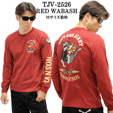 VANSON×TOM&JERRY TEE L/S T-SHIRT バンソン トムジェリ コラボ ロンTEE 天竺 長袖Tシャツ tjv-2526