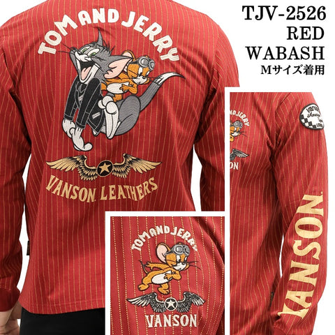 VANSON×TOM&JERRY TEE L/S T-SHIRT バンソン トムジェリ コラボ ロンTEE 天竺 長袖Tシャツ tjv-2526