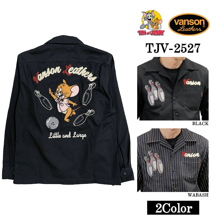 VANSON×TOM&JERRY TEILL L/S SHIRT バンソン トムとジェリー コラボ ツイル 長袖シャツ tjv-2527