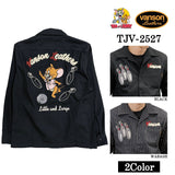 VANSON×TOM&JERRY TEILL L/S SHIRT バンソン トムとジェリー コラボ ツイル 長袖シャツ tjv-2527