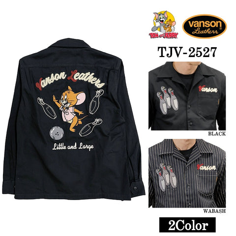 VANSON×TOM&JERRY TEILL L/S SHIRT バンソン トムとジェリー コラボ ツイル 長袖シャツ tjv-2527