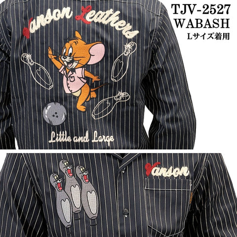 VANSON×TOM&JERRY TEILL L/S SHIRT バンソン トムとジェリー コラボ ツイル 長袖シャツ tjv-2527