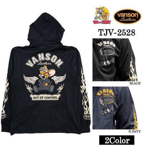 VANSON×TOM&JERRY PARKA HOODIE バンソン トムとジェリー コラボ 天竺 F/Zパーカー tjv-2528
