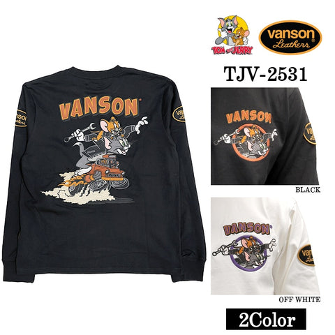 VANSON TOM&JERRY TEE L/S T-SHIRT バンソン トムとジェリー コラボ 天竺 ロンTEE 長袖Tシャツ tjv-2531