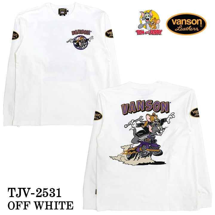 VANSON TOM&JERRY TEE L/S T-SHIRT バンソン トムとジェリー コラボ 天竺 ロンTEE 長袖Tシャツ tjv-2531