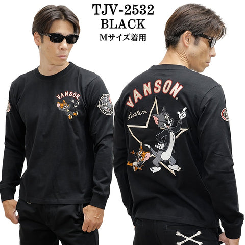 VANSON TOM&JERRY TEE L/S T-SHIRT バンソン トムとジェリー コラボ 天竺 ロンTEE 長袖Tシャツ tjv-2532