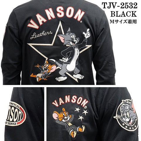VANSON TOM&JERRY TEE L/S T-SHIRT バンソン トムとジェリー コラボ 天竺 ロンTEE 長袖Tシャツ tjv-2532