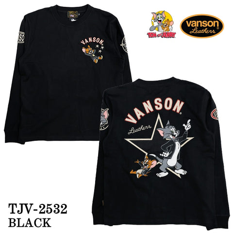 VANSON TOM&JERRY TEE L/S T-SHIRT バンソン トムとジェリー コラボ 天竺 ロンTEE 長袖Tシャツ tjv-2532