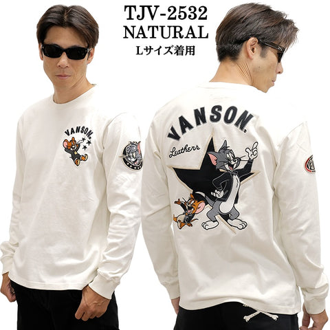 VANSON TOM&JERRY TEE L/S T-SHIRT バンソン トムとジェリー コラボ 天竺 ロンTEE 長袖Tシャツ tjv-2532