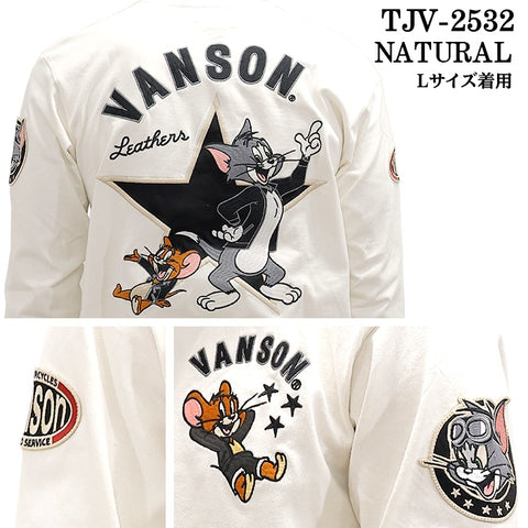 VANSON TOM&JERRY TEE L/S T-SHIRT バンソン トムとジェリー コラボ 天竺 ロンTEE 長袖Tシャツ tjv-2532