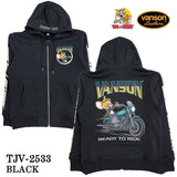 VANSON×TOM&JERRY SWEATSHIRT PARKA HOODIE バンソン トムとジェリー コラボ 裏毛 F/Zパーカー tjv-2533