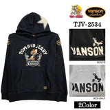 VANSON×TOM&JERRY SWEATSHIRT PULL PARKA HOODIE バンソン トムとジェリー コラボ 裏毛 プルパーカー tjv-2534