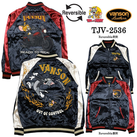 VANSON×TOM&JERRY REVERSIBLE SOUVENIR JACKET SKA バンソン トムとジェリー コラボ リバーシブル スカジャン tjv-2536