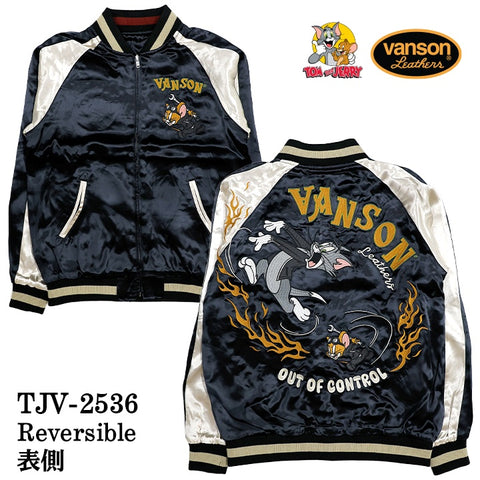 VANSON×TOM&JERRY REVERSIBLE SOUVENIR JACKET SKA バンソン トムとジェリー コラボ リバーシブル スカジャン tjv-2536
