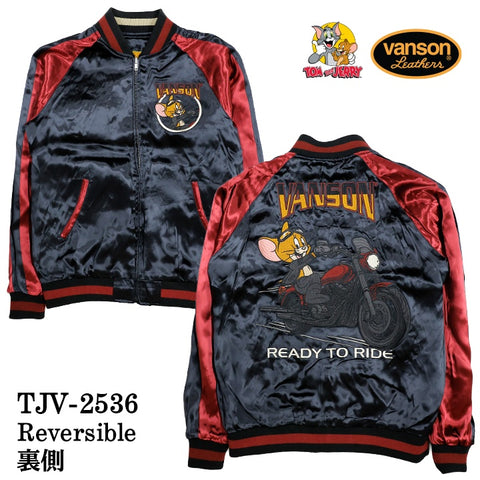 VANSON×TOM&JERRY REVERSIBLE SOUVENIR JACKET SKA バンソン トムとジェリー コラボ リバーシブル スカジャン tjv-2536