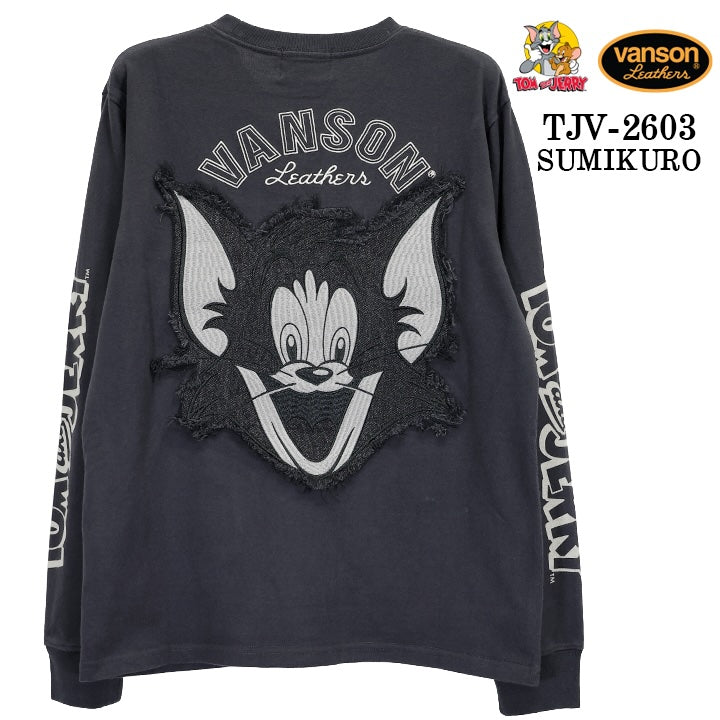 VANSON TOM&JERRY TEE L/S T-SHIRT バンソン トムとジェリー コラボ 天竺 長袖 Tシャツ tjv-2603