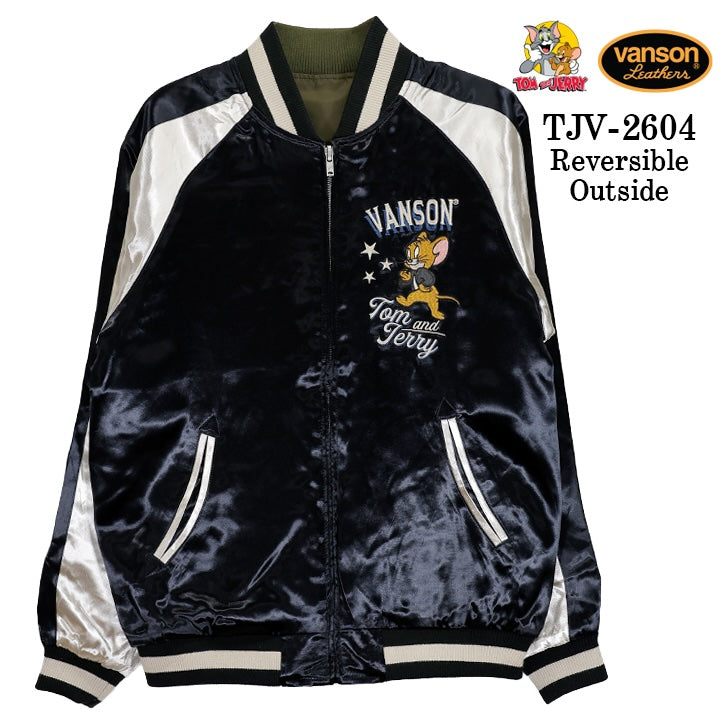 VANSON×TOM&JERRY REVERSIBLE SOUVENIR JACKET SKA バンソン トムとジェリー コラボ リバーシブル スカジャン tjv-2604