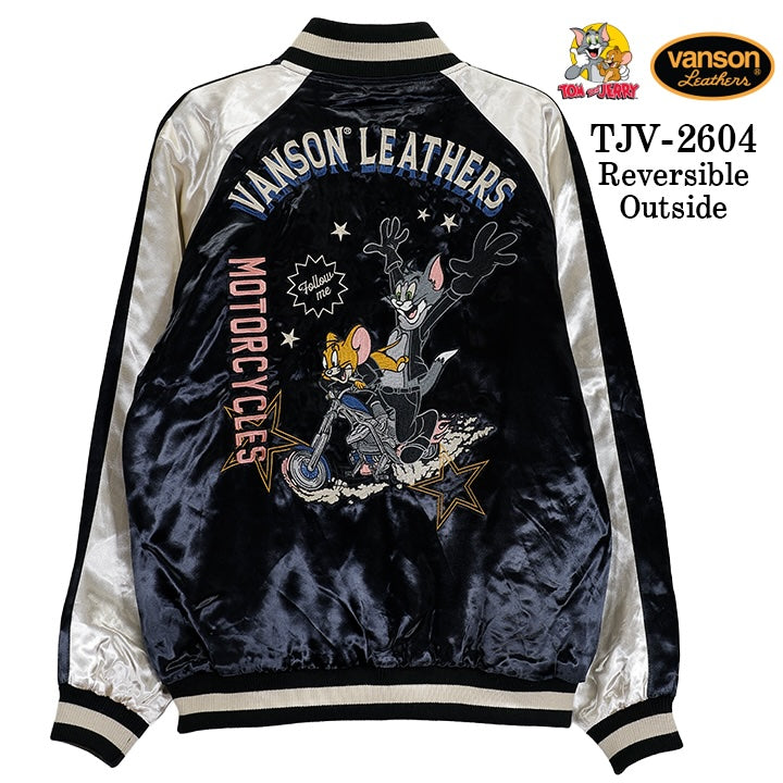 VANSON×TOM&JERRY REVERSIBLE SOUVENIR JACKET SKA バンソン トムとジェリー コラボ リバーシブル スカジャン tjv-2604