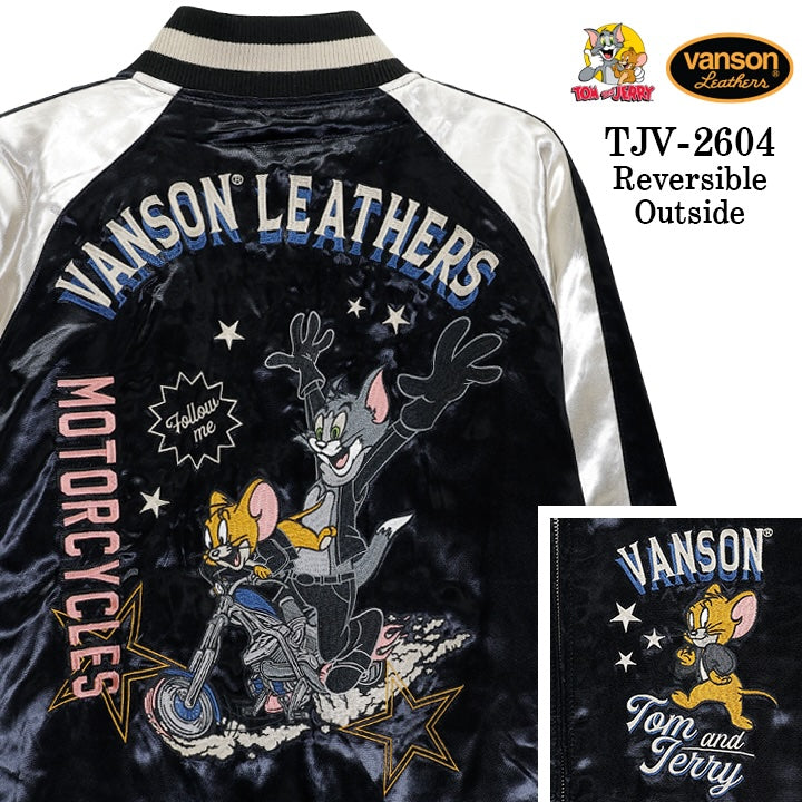 VANSON×TOM&JERRY REVERSIBLE SOUVENIR JACKET SKA バンソン トムとジェリー コラボ リバーシブル スカジャン tjv-2604