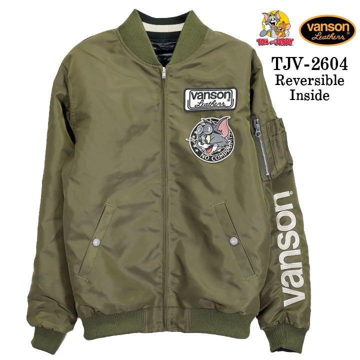 VANSON×TOM&JERRY REVERSIBLE SOUVENIR JACKET SKA バンソン トムとジェリー コラボ リバーシブル スカジャン tjv-2604