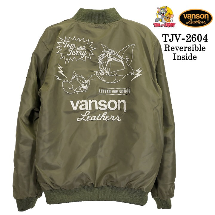 VANSON×TOM&JERRY REVERSIBLE SOUVENIR JACKET SKA バンソン トムとジェリー コラボ リバーシブル スカジャン tjv-2604