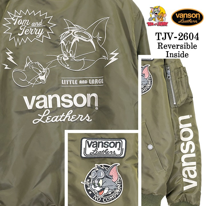 VANSON×TOM&JERRY REVERSIBLE SOUVENIR JACKET SKA バンソン トムとジェリー コラボ リバーシブル スカジャン tjv-2604