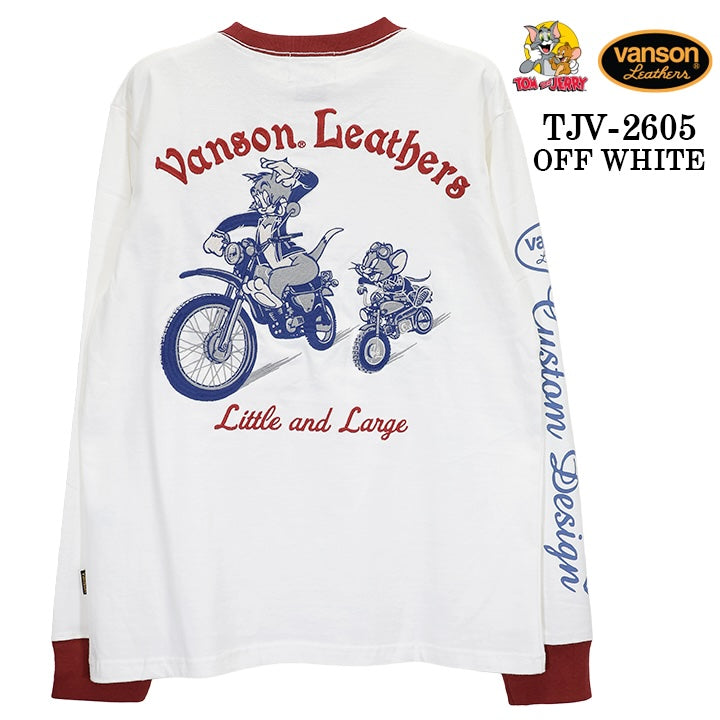 VANSON TOM&JERRY TEE L/S T-SHIRT バンソン トムとジェリー コラボ 天竺 長袖 Tシャツ tjv-2605