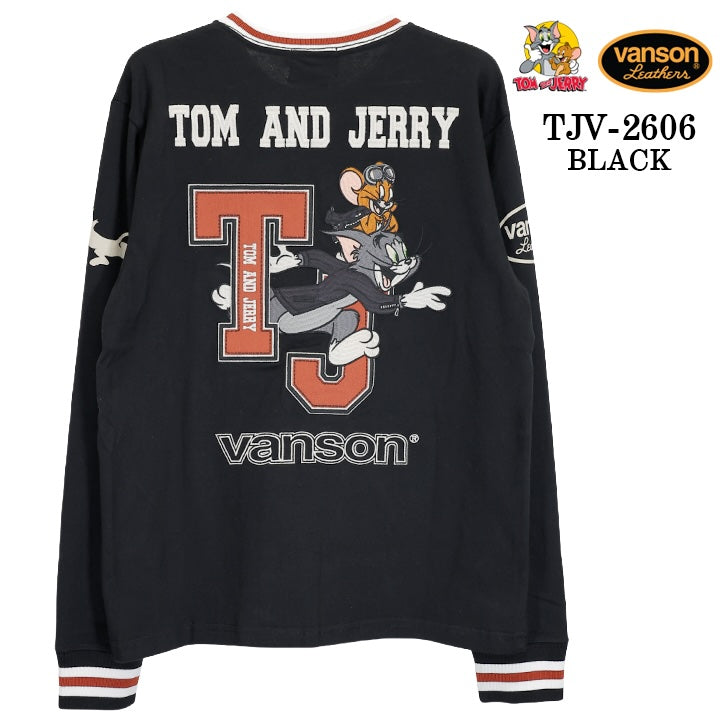 VANSON TOM&JERRY TEE L/S T-SHIRT バンソン トムとジェリー コラボ 天竺 ロンT 長袖 Tシャツ tjv-2606