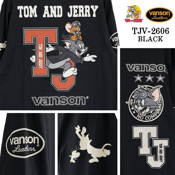 VANSON TOM&JERRY TEE L/S T-SHIRT バンソン トムとジェリー コラボ 天竺 ロンT 長袖 Tシャツ tjv-2606