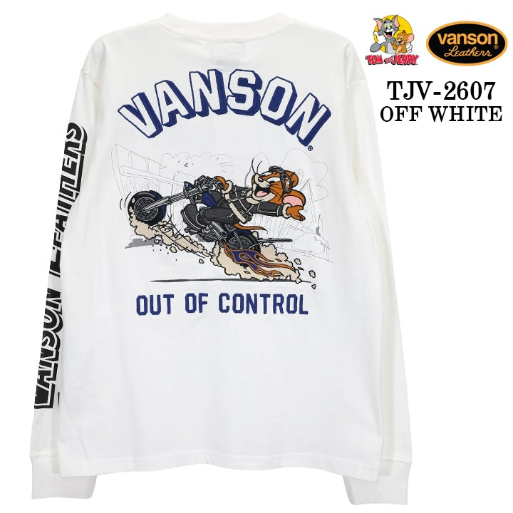 VANSON TOM&JERRY TEE L/S T-SHIRT バンソン トムとジェリー コラボ 天竺 長袖 Tシャツ tjv-2607
