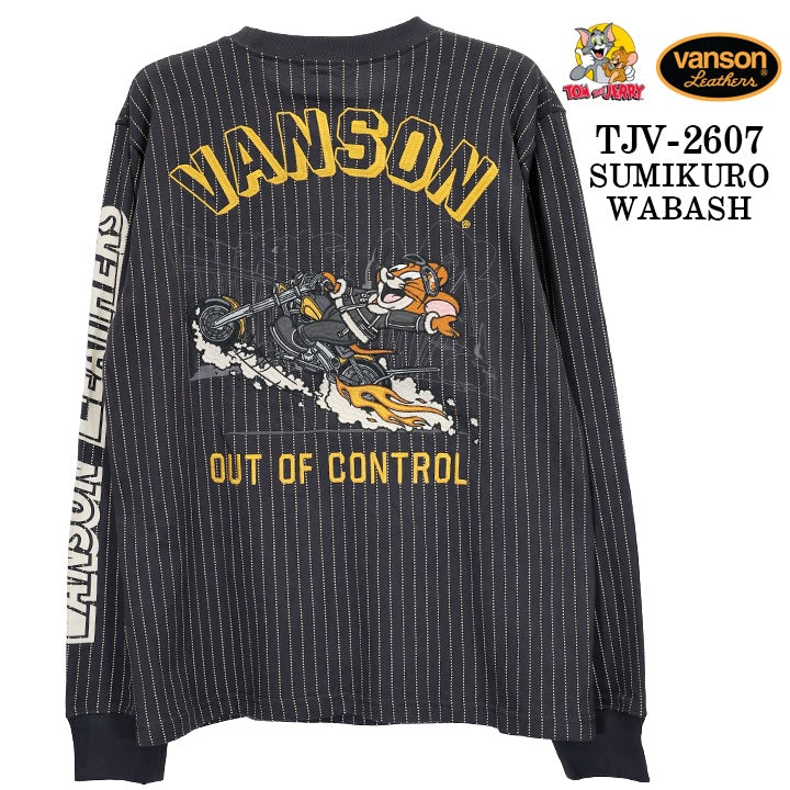VANSON TOM&JERRY TEE L/S T-SHIRT バンソン トムとジェリー コラボ 天竺 長袖 Tシャツ tjv-2607