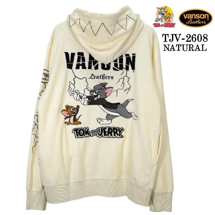 VANSON TOM&JERRY VELOUR HOODIE F/Z PARKA バンソン トムとジェリー コラボ ベロア フーディー パーカー tjv-2608