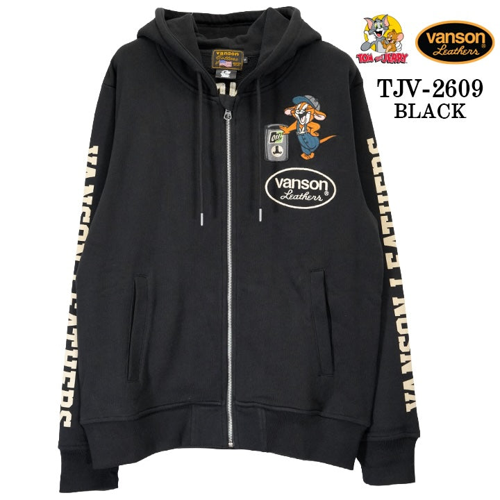 VANSON TOM&JERRY HOODIE F/Z PARKA バンソン トムとジェリー コラボ 裏毛 フーディー パーカー tjv-2609