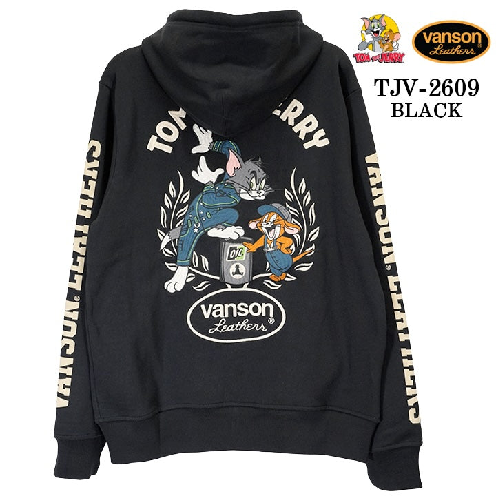 VANSON TOM&JERRY HOODIE F/Z PARKA バンソン トムとジェリー コラボ 裏毛 フーディー パーカー tjv-2609