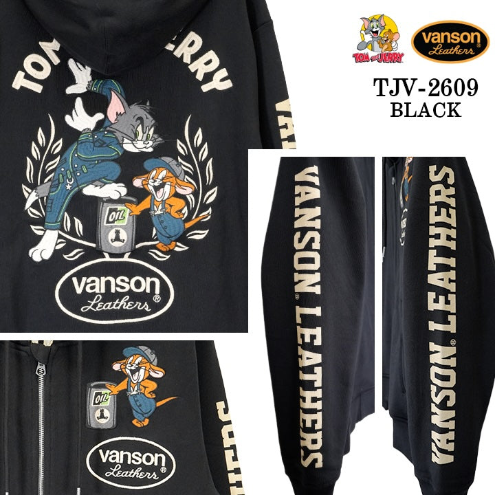 VANSON TOM&JERRY HOODIE F/Z PARKA バンソン トムとジェリー コラボ 裏毛 フーディー パーカー tjv-2609