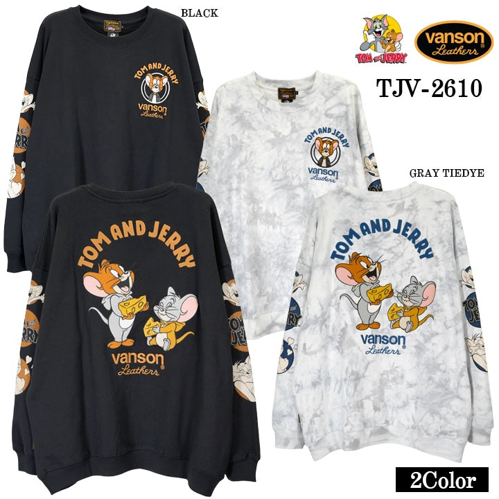 VANSON TOM&JERRY BIG SILHOUETTE PULLOVER バンソン トムとジェリー コラボ ビッグシルエット 裏毛 プルオーバー tjv-2610