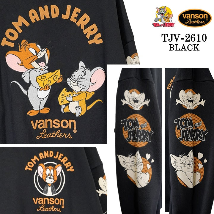VANSON TOM&JERRY BIG SILHOUETTE PULLOVER バンソン トムとジェリー コラボ ビッグシルエット 裏毛 プルオーバー tjv-2610
