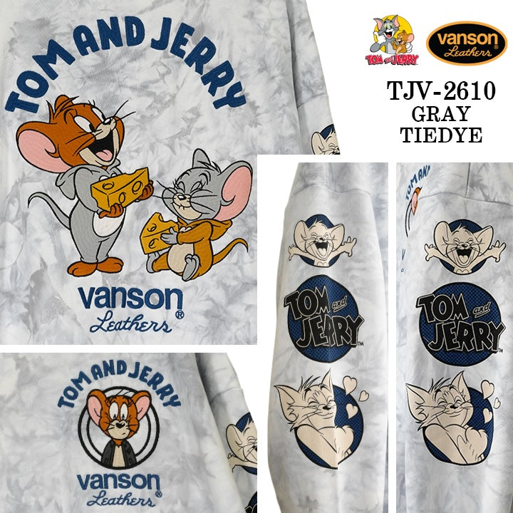 VANSON TOM&JERRY BIG SILHOUETTE PULLOVER バンソン トムとジェリー コラボ ビッグシルエット 裏毛 プルオーバー tjv-2610