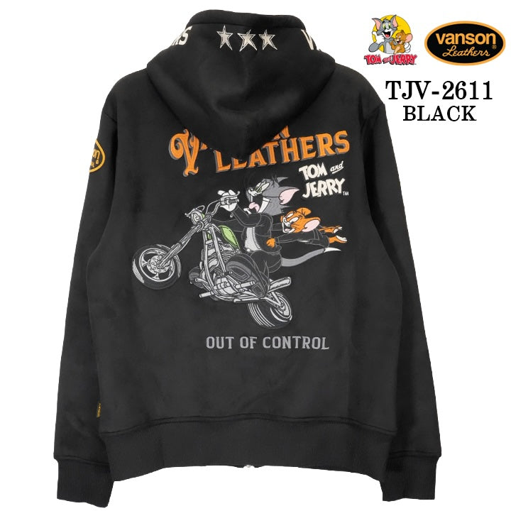 VANSON TOM&JERRY BONDING F/Z PARKA HOODIE バンソン トムとジェリー コラボ 裏ファー 起毛 ボンディング パーカー tjv-2611