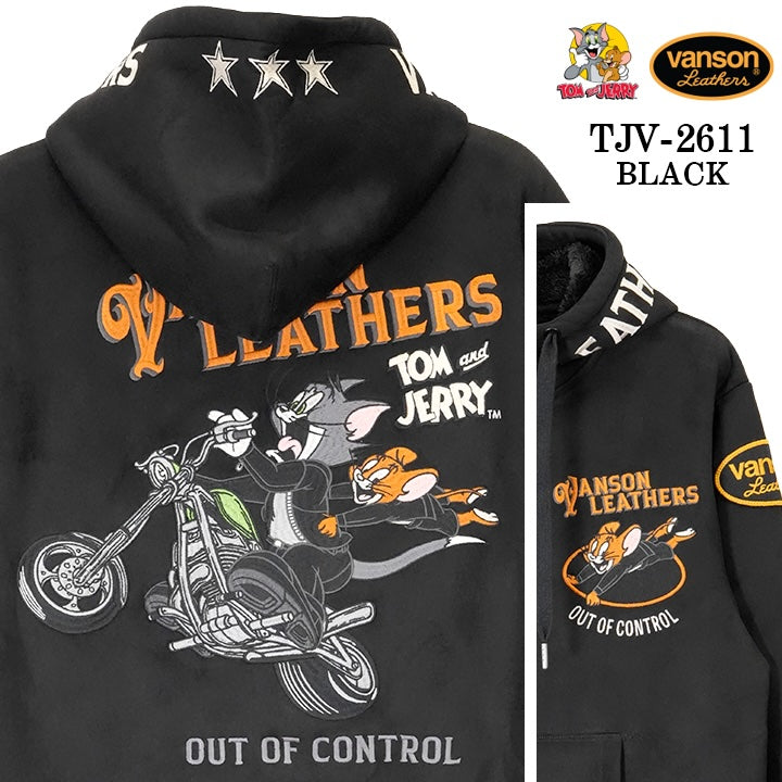 VANSON TOM&JERRY BONDING F/Z PARKA HOODIE バンソン トムとジェリー コラボ 裏ファー 起毛 ボンディング パーカー tjv-2611