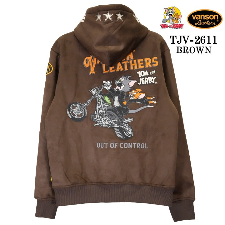 VANSON TOM&JERRY BONDING F/Z PARKA HOODIE バンソン トムとジェリー コラボ 裏ファー 起毛 ボンディング パーカー tjv-2611