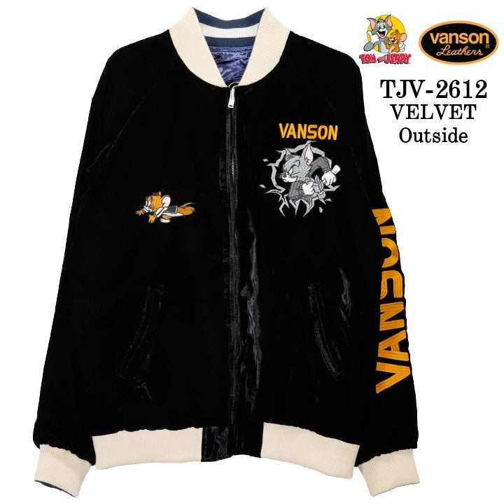 VANSON TOM&JERRY REVERSIBLE SOUVENIR JACKET VELVET SKA バンソン トムとジェリー リバーシブル スカジャン 別珍 ベルベット tjv-2612-1